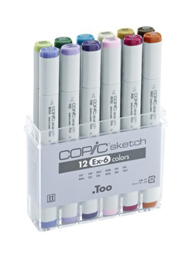 Set Of 12 Ex-6 Marker Multicolour