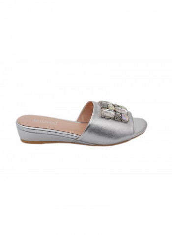 Formal Wedge Sandal Silver