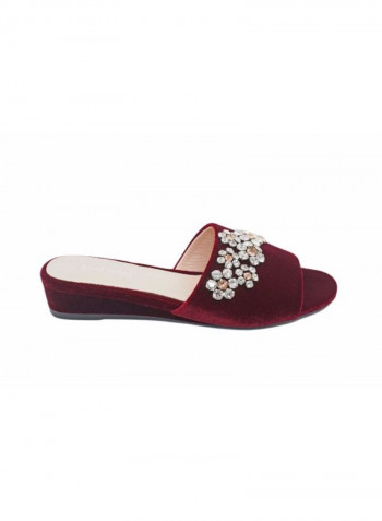 Formal Wedge Sandal Burgundy