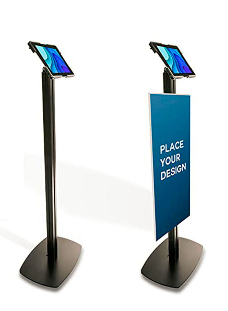 Anti-theft Tablet Floor Stand, Secured Tablet Holder Universal Bracket for Tablets Size 10” – 13”, Board Sign Holder  126 x 35 x 13centimeter Black