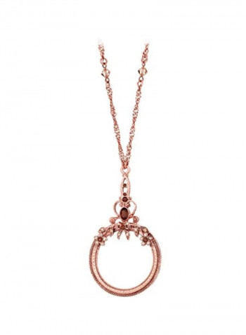 Copper-Tone Magnifying Glass Necklace