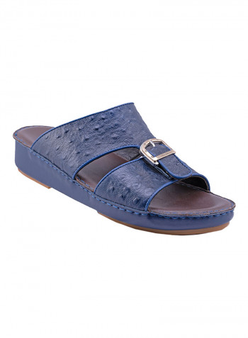 Textured Strap Arabic Sandals Navy