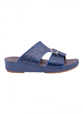 Textured Strap Arabic Sandals Navy