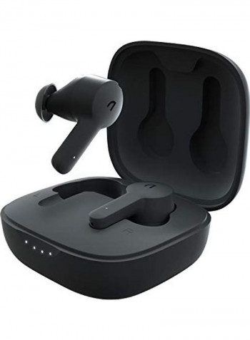 ABKO Active Noise Cancelling True Wireless Earbuds ANC Bluetooth Headphones in-Ear USB-C Wireless Charging with Microphone Built-in Mic EC10 Black Black