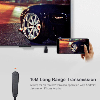 2.4G 4K HD Wireless WiFi Display Receiver TV Dongle For IOS Android 6.5 x 3.3 x 1.1cm Black