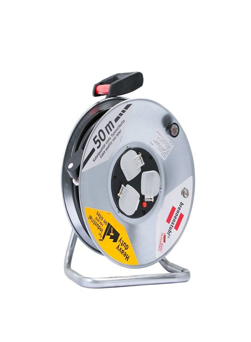 Cable Reel with Safety Cut Out White/Black 50meter