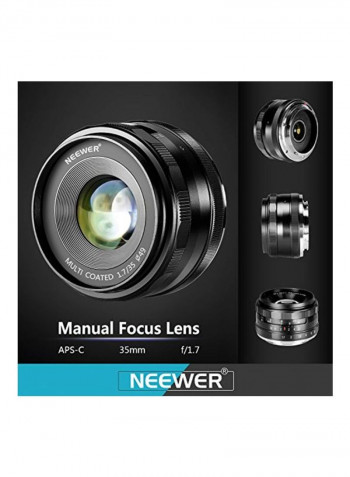 Large Aperture Manual Prime Lens For Sony Black