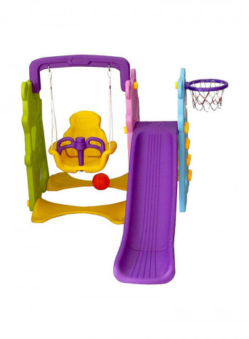 Swing And Slide Set with Basketball Ring