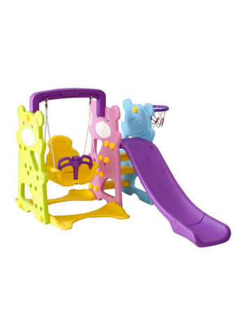 Swing And Slide Set with Basketball Ring