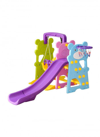 Swing And Slide Set with Basketball Ring