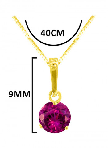 18 Karat Solid Yellow Gold Zircon Pendant Necklace