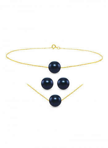 3-Piece 10K Gold Pearl Jewellery Set