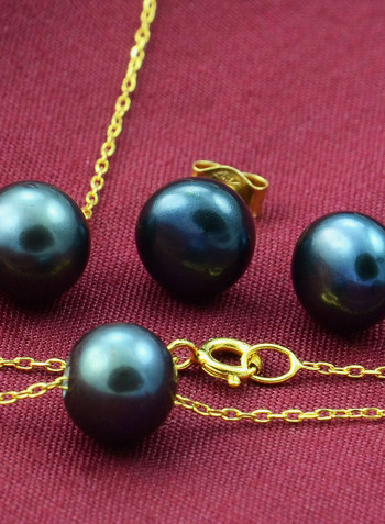 3-Piece 10K Gold Pearl Jewellery Set