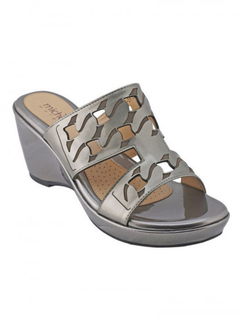 High Heel Wedge Sandals Grey