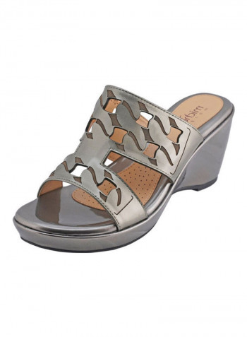 High Heel Wedge Sandals Grey