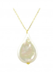18k Gold Fancy Coin Pearl Necklace