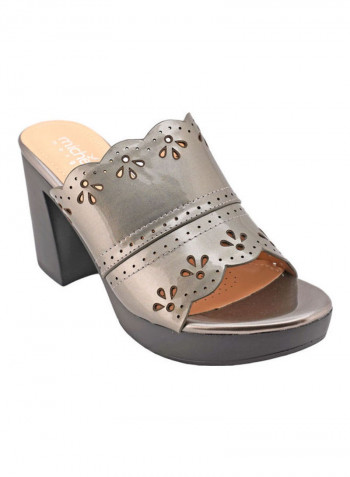 High Heel Wedge Sandals Grey