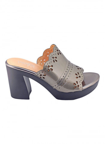 High Heel Wedge Sandals Grey