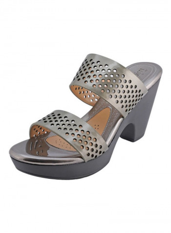 High Heel Wedge Sandals Grey