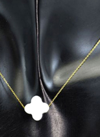 2-Piece 10k Gold Plum Flower Shape Mother Of Pearl Jewelry Set