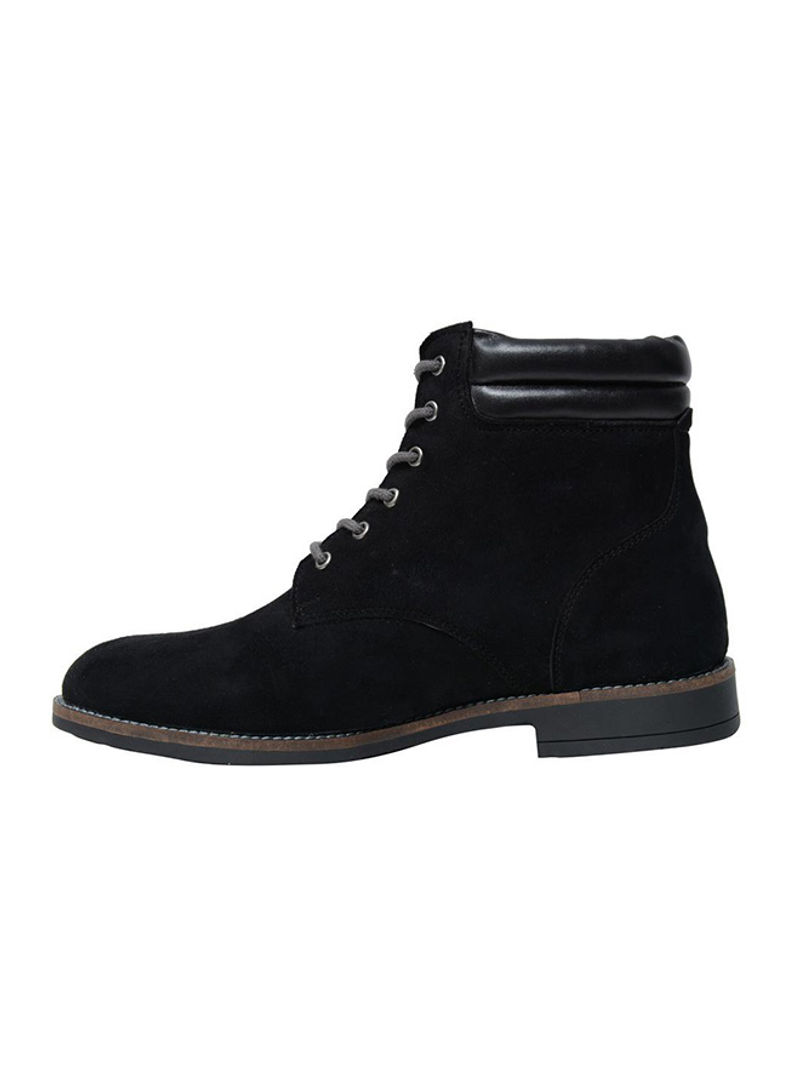 Casual Wear Leather Boots Black