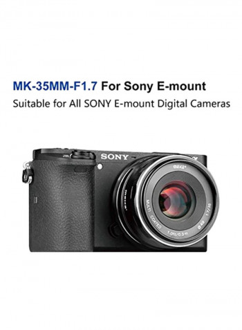 Prime Fixed Lens For Sony E-Mount Digital Mirrorless Camera Black