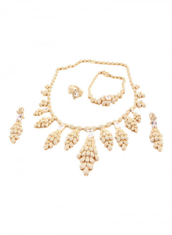 5 Piece Cubic Zirconia Detail Necklace Set