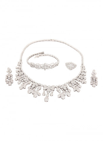 5 Piece Cubic Zirconia Detail Necklace Set