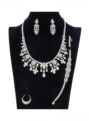 5 Piece Cubic Zirconia Detail Necklace Set