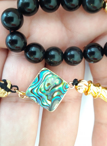 Natural Onyx And Mother Of Pearl Prayer Beads أسود