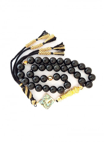 Natural Onyx And Mother Of Pearl Prayer Beads أسود