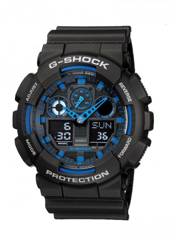 Men's Water Resistant Rubber Analog/Digital Watch GA-100-1A2DR