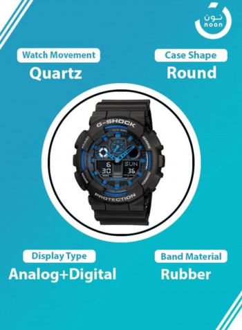 Men's Water Resistant Rubber Analog/Digital Watch GA-100-1A2DR