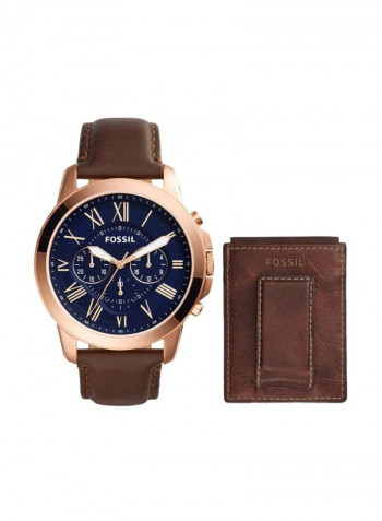 Men's Leather Chronograph Watch FS5188