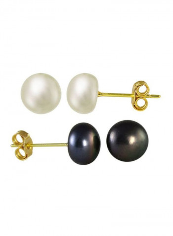Pair Of 2 18 Karat Gold Pearl Earrings