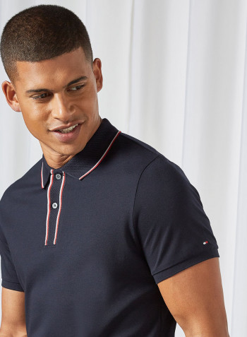 Tipped Slim Polo Desert Sky