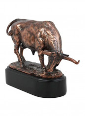 Charging Bull Sculpture Figurine Bronze 9x3.2x6.2inch