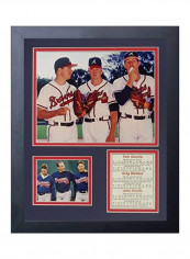 Tom Glavine, Greg Maddux And John Smoltz Framed Photo Collage Blue/White/Red 11x14inch