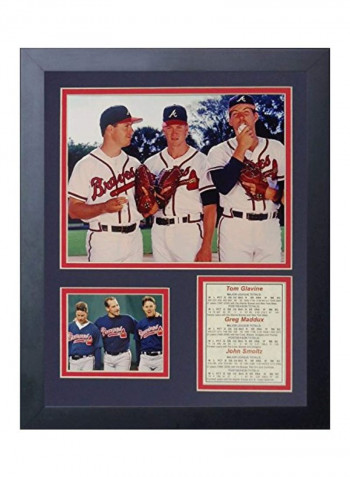 Tom Glavine, Greg Maddux And John Smoltz Framed Photo Collage Blue/White/Red 11x14inch