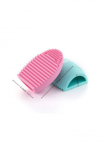 2-Piece Silicone Makeup Brush Cleaning Pad Set Pink/Green