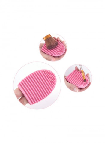 2-Piece Silicone Makeup Brush Cleaning Pad Set Pink/Green