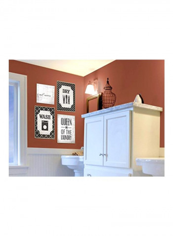 2-Piece Wash And Dry Laundry Duo Bathroom Wall Plaque Black/White 10x0.5x15inch