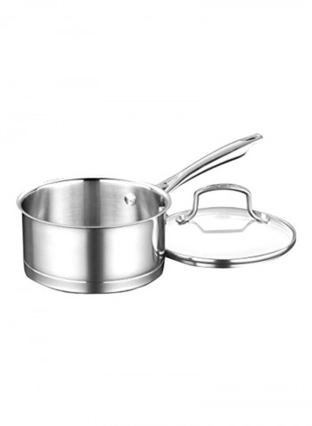 Stainless Steel Saucepan With Cover Silver