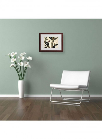Ivory-Billed Woodpecker Matted Wooden Framed Wall Art Multicolour 16 x 20inch