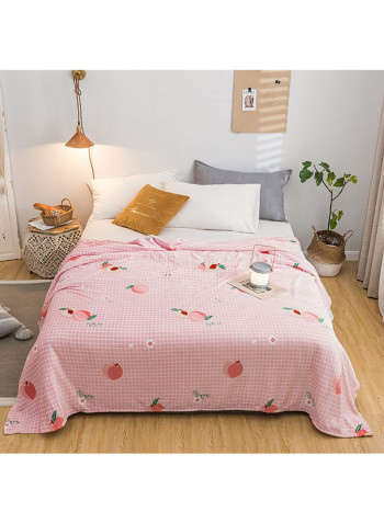 Cartoon Pattern Thickened Bed Blanket Cotton Pink 200x230centimeter