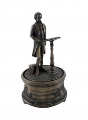 Decorative Music Box Black/Brown 4.25x7.75x4.25inch