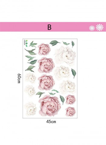 3D Rose Peony Wall Sticker Multicolour 45 x 60cm