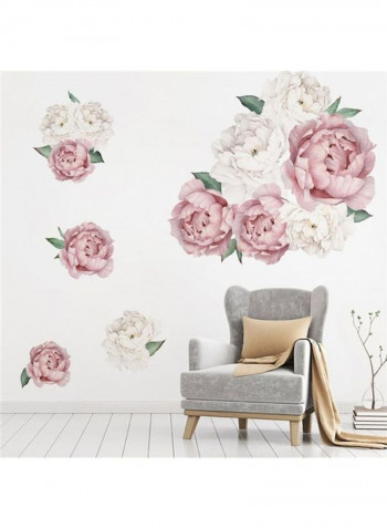 3D Rose Peony Wall Sticker Multicolour 45 x 60cm