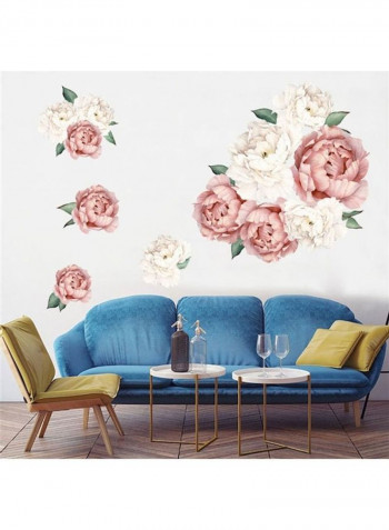 3D Rose Peony Wall Sticker Multicolour 45 x 60cm