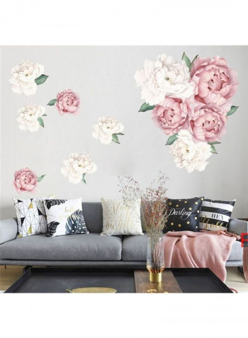 3D Rose Peony Wall Sticker Multicolour 45 x 60cm